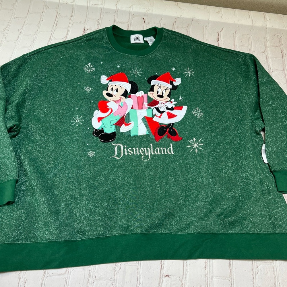 Disney parks Disneyland green sparkle sweatshirt